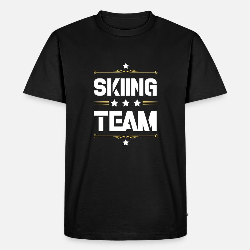 Skiing Team - Männer Premium Bio T-Shirt - Schwarz