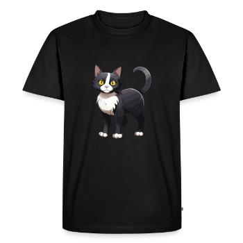 Cat Cute - Men's Premium Organic T-Shirt - black - Front - Nico (187cm)