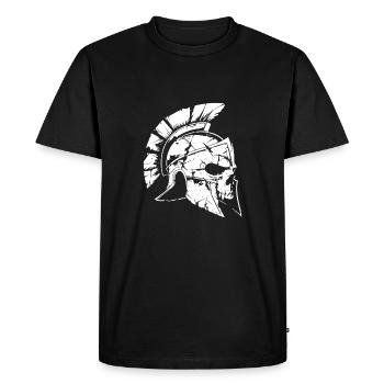 Spartan Gladiator Skull - Men's Premium Organic T-Shirt - black - Front - Nico (187cm)
