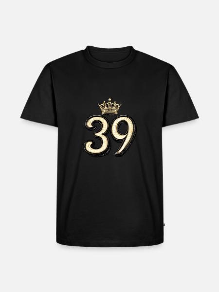 39 Number Crown - Men's Premium Organic T-Shirt - black