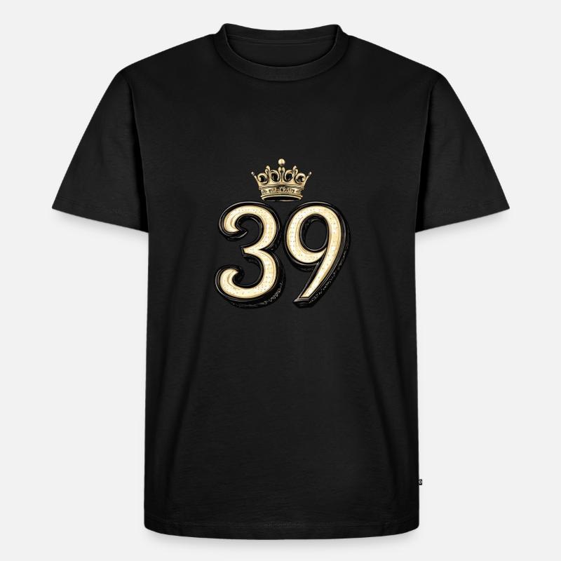 39 Zahl Krone - Männer Premium Bio T-Shirt - Schwarz