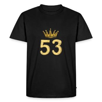 53 Number Crown - Men's Premium Organic T-Shirt - black - Front - Nico (187cm)