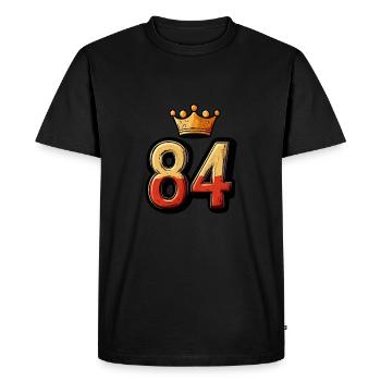 84 Number Krone - Men's Premium Organic T-Shirt - black - Front - Nico (187cm)