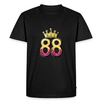 88 Number Crown - Men's Premium Organic T-Shirt - black - Front - Nico (187cm)