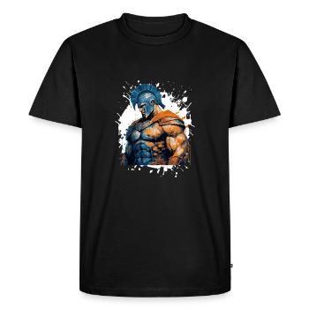 Spartan Muscles Gladiator Gym - Men's Premium Organic T-Shirt - black - Front - Nico (187cm)
