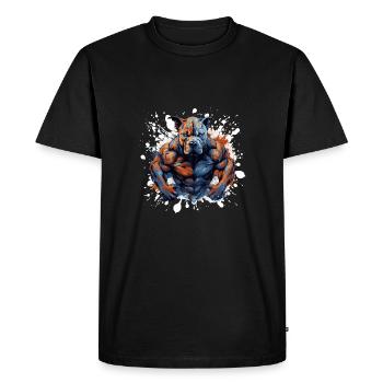 Fosse pour chien Muscles Combattant Bête - T-shirt Premium bio Homme - noir - Devant - Nico (187cm)