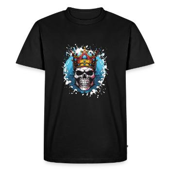 Skull King Crown Skeleton - Men's Premium Organic T-Shirt - black - Front - Nico (187cm)