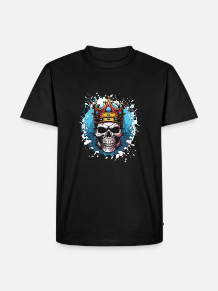 Skull King Crown Skeleton - Men's Premium Organic T-Shirt - black