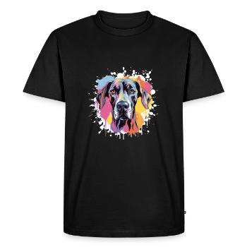 Great Dane Dog Animal Pop Art Head - Men's Premium Organic T-Shirt - black - Front - Nico (187cm)