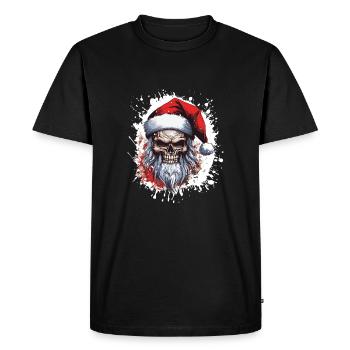Santa Claus Skull - Men's Premium Organic T-Shirt - black - Front - Nico (187cm)