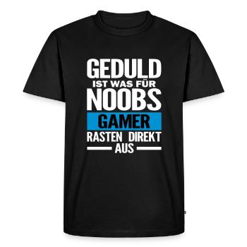 Patience is for beginners - Noob Gaming - Men's Premium Organic T-Shirt - black - Front - Nico (187cm)