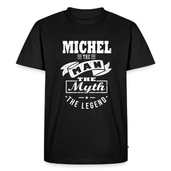 Michel man myth legend cadeau michel - T-shirt Premium bio Homme - noir - Devant - Nico (187cm)