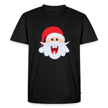 Drôle de père Noël ! Funny Santa Claus - T-shirt Premium bio Homme - noir - Devant - Nico (187cm)