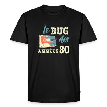 le bug des années 80 - T-shirt Premium bio Homme - noir - Devant - Nico (187cm)