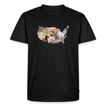 Dog Cat Puppy - Men's Premium Organic T-Shirt - black - Front - Nico (187cm)
