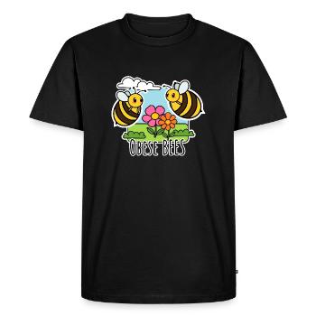 Overweight Bees - Obese Bees - Men's Premium Organic T-Shirt - black - Front - Nico (187cm)