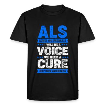 ALS nerve disease - Men's Premium Organic T-Shirt - black - Front - Nico (187cm)
