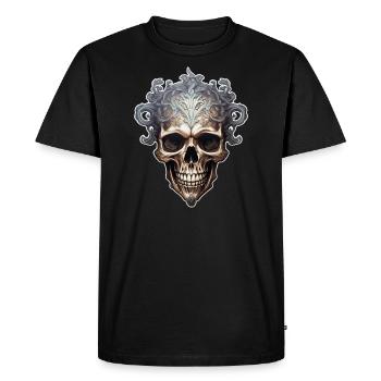 Goth Gothique Crâne Mystique Horreur Crâne - T-shirt Premium bio Homme - noir - Devant - Nico (187cm)