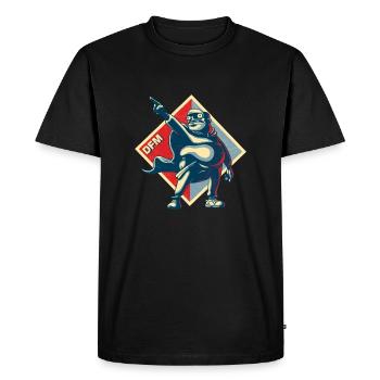 Motif de diarrhée "grande entreprise" - T-shirt Premium bio Homme - noir - Devant - Nico (187cm)