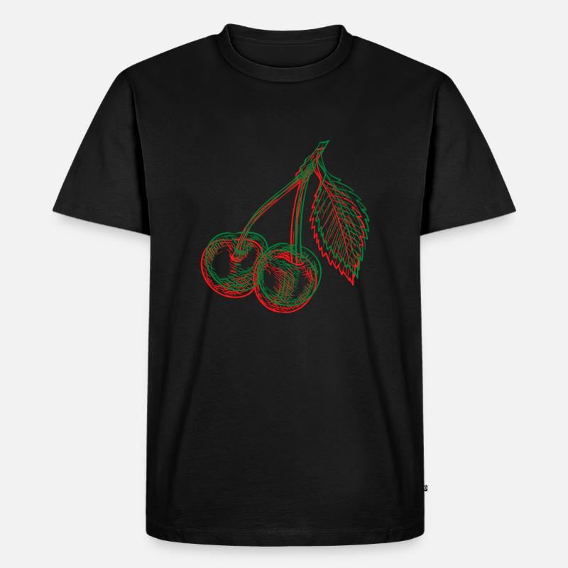 cherry - Männer Premium Bio T-Shirt - Schwarz