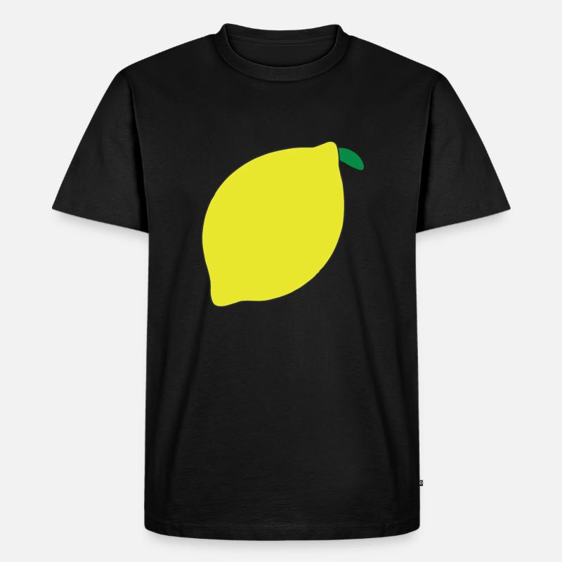Zitrone Illustration Geschenkidee - Männer Premium Bio T-Shirt - Schwarz