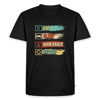 Manger du sommeil radio amateur répéter Opérateur Amateur - T-shirt Premium bio Homme - noir - Devant - Nico (187cm)