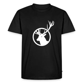 Cerf - T-shirt Premium bio Homme - noir - Devant - Nico (187cm)