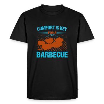 LE CONFORT EST LA CLÉ POUR UN BARBECUE - T-shirt Premium bio Homme - noir - Devant - Nico (187cm)