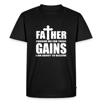 Gains reçus devis - T-shirt Premium bio Homme - noir - Devant - Nico (187cm)