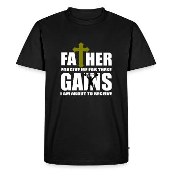 Logo de citation de gymnase - T-shirt Premium bio Homme - noir - Devant - Nico (187cm)