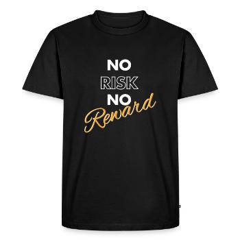 No Risk No Reward - Men's Premium Organic T-Shirt - black - Front - Nico (187cm)