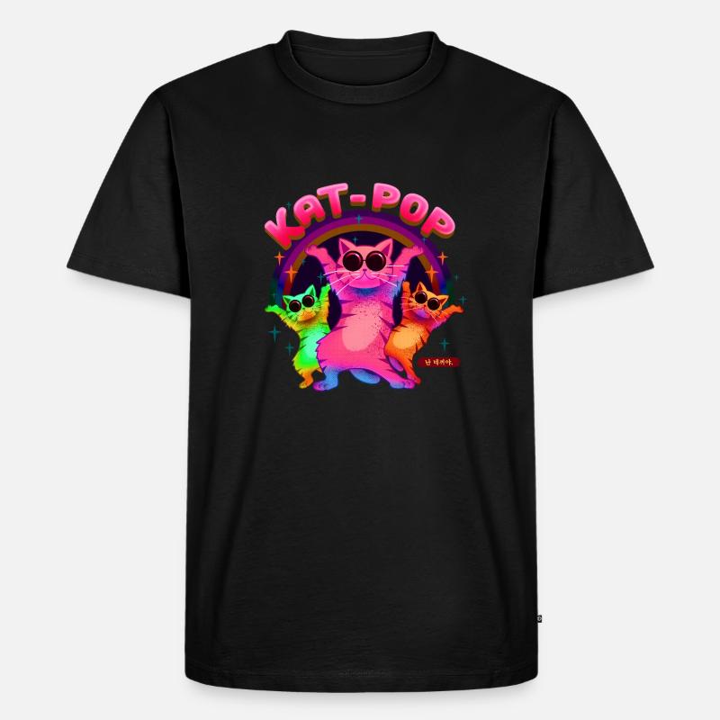 KAT POP - Männer Premium Bio T-Shirt - Schwarz