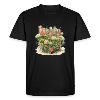 Ville verte - T-shirt Premium bio Homme - noir - Devant - Nico (187cm)