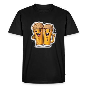 2 copains de verre de bière - T-shirt Premium bio Homme - noir - Devant - Nico (187cm)