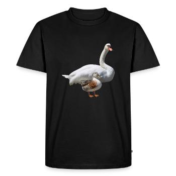 Cygne - T-shirt Premium bio Homme - noir - Devant - Nico (187cm)
