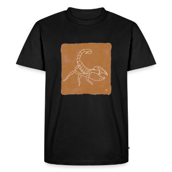 "Scorpion", boho line art design, series "Desert" - Men's Premium Organic T-Shirt - black - Front - Nico (187cm)
