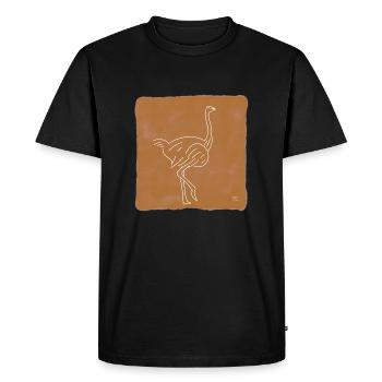 « Strauss », Boho Line Art Design, série « Desert » - T-shirt Premium bio Homme - noir - Devant - Nico (187cm)