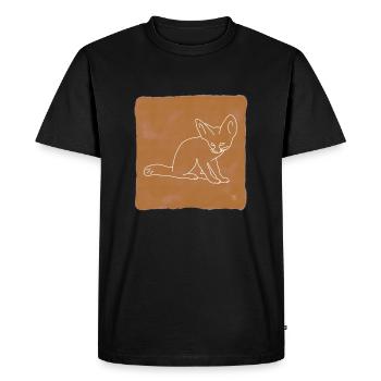 « Fennek », Boho Line Art Design, série « Desert » - T-shirt Premium bio Homme - noir - Devant - Nico (187cm)
