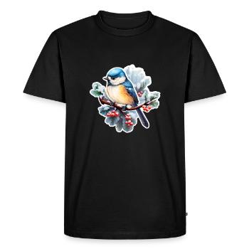 Blue in winter - Men's Premium Organic T-Shirt - black - Front - Nico (187cm)