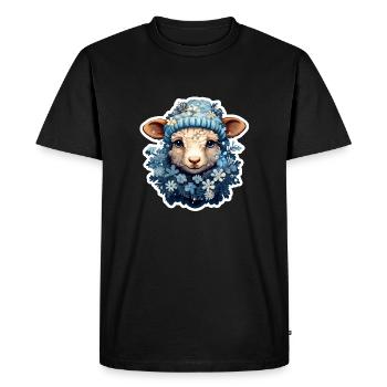 Moutons d’hiver - T-shirt Premium bio Homme - noir - Devant - Nico (187cm)