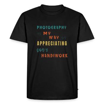 "Photography is my way" typography quote - Men's Premium Organic T-Shirt - black - Front - Nico (187cm)