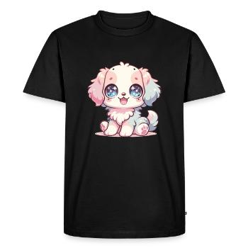 Chien Kawaii - T-shirt Premium bio Homme - noir - Devant - Nico (187cm)