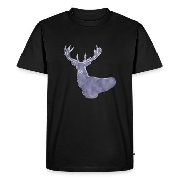 « Deer », Boho Line Art Design, Série « Woods » - T-shirt Premium bio Homme - noir - Devant - Nico (187cm)