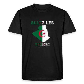 Allez LES fennec Maillot de Pied l'Algérie - T-shirt Premium bio Homme - noir - Devant - Nico (187cm)