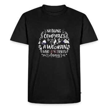 Rien n’est comparable à une femme qui aime les animaux - T-shirt Premium bio Homme - noir - Devant - Nico (187cm)