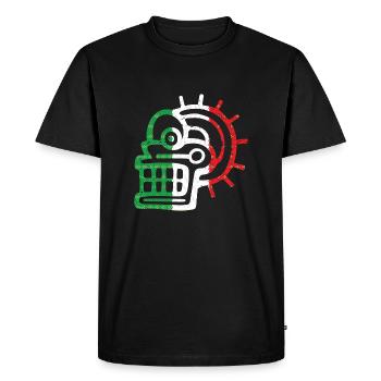 Symbole aztèque Maya mexicain Drapeau mexicain ancien - T-shirt Premium bio Homme - noir - Devant - Nico (187cm)