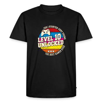 Original 2014 Vintage Niveau 10 Débloquer - T-shirt Premium bio Homme - noir - Devant - Nico (187cm)