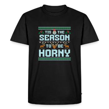 C’est la saison pour être excité - Design de Noël laid - T-shirt Premium bio Homme - noir - Devant - Nico (187cm)