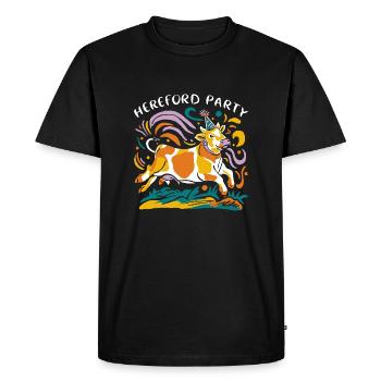 Cow Party avec Herefords - T-shirt Premium bio Homme - noir - Devant - Nico (187cm)