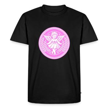 Logo de l’ange gardien - T-shirt Premium bio Homme - noir - Devant - Nico (187cm)